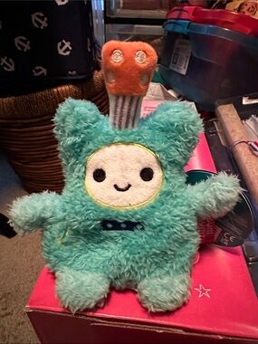 Teal Plush Monster Stuffed Toy - Cute Cuddly Companion